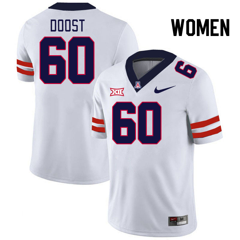 Women #60 Alexander Doost Arizona Wildcats Big 12 Conference College Football Jerseys Stitched-White